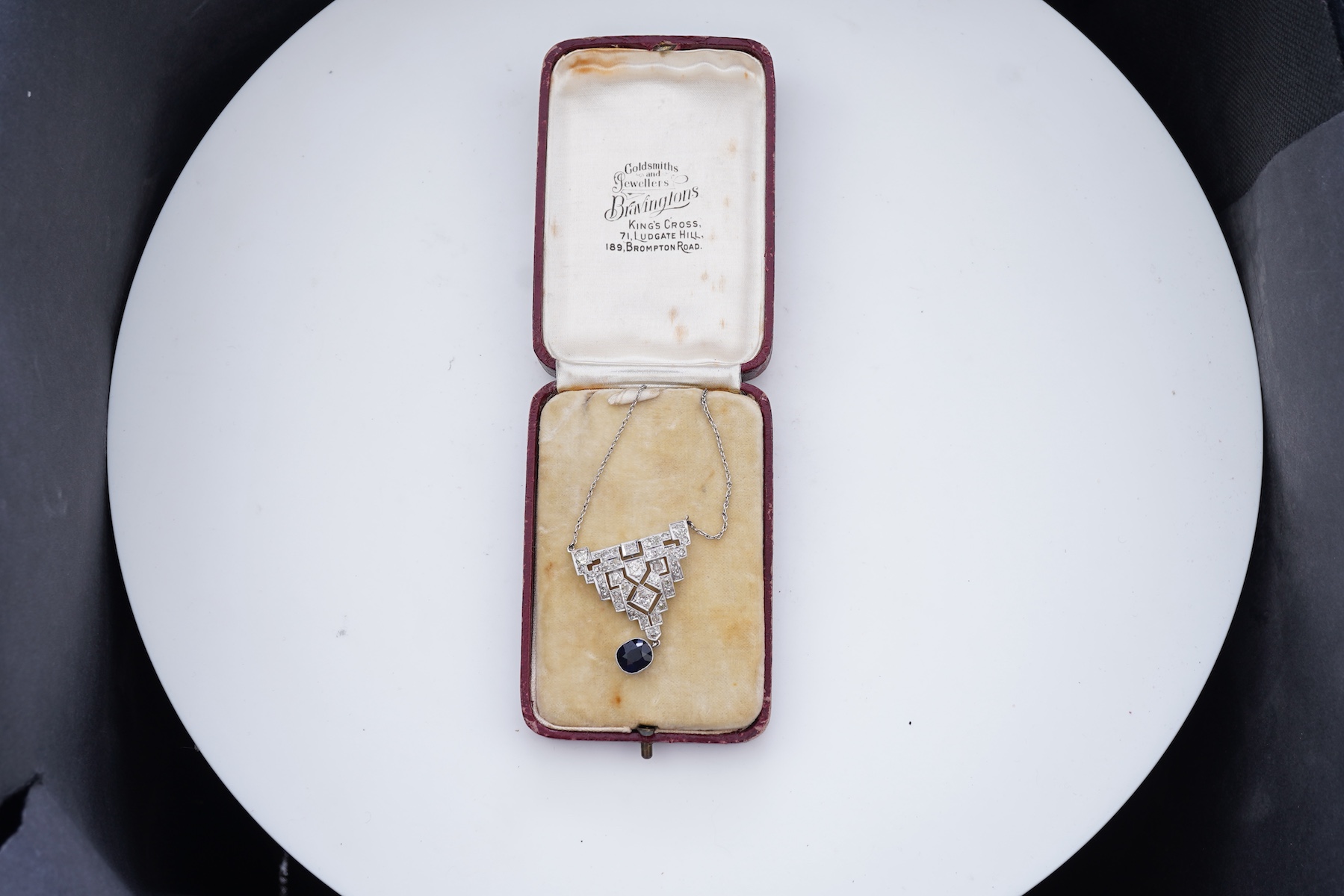 An Art Deco diamond pendant, 1930s and later